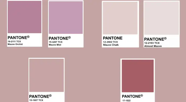 Palette di color malva abbinamenti: Mauve Orchid, Mauve Mist, Mauve Chalk, Almost Mauve, Pale Mauve, Mauvewood.