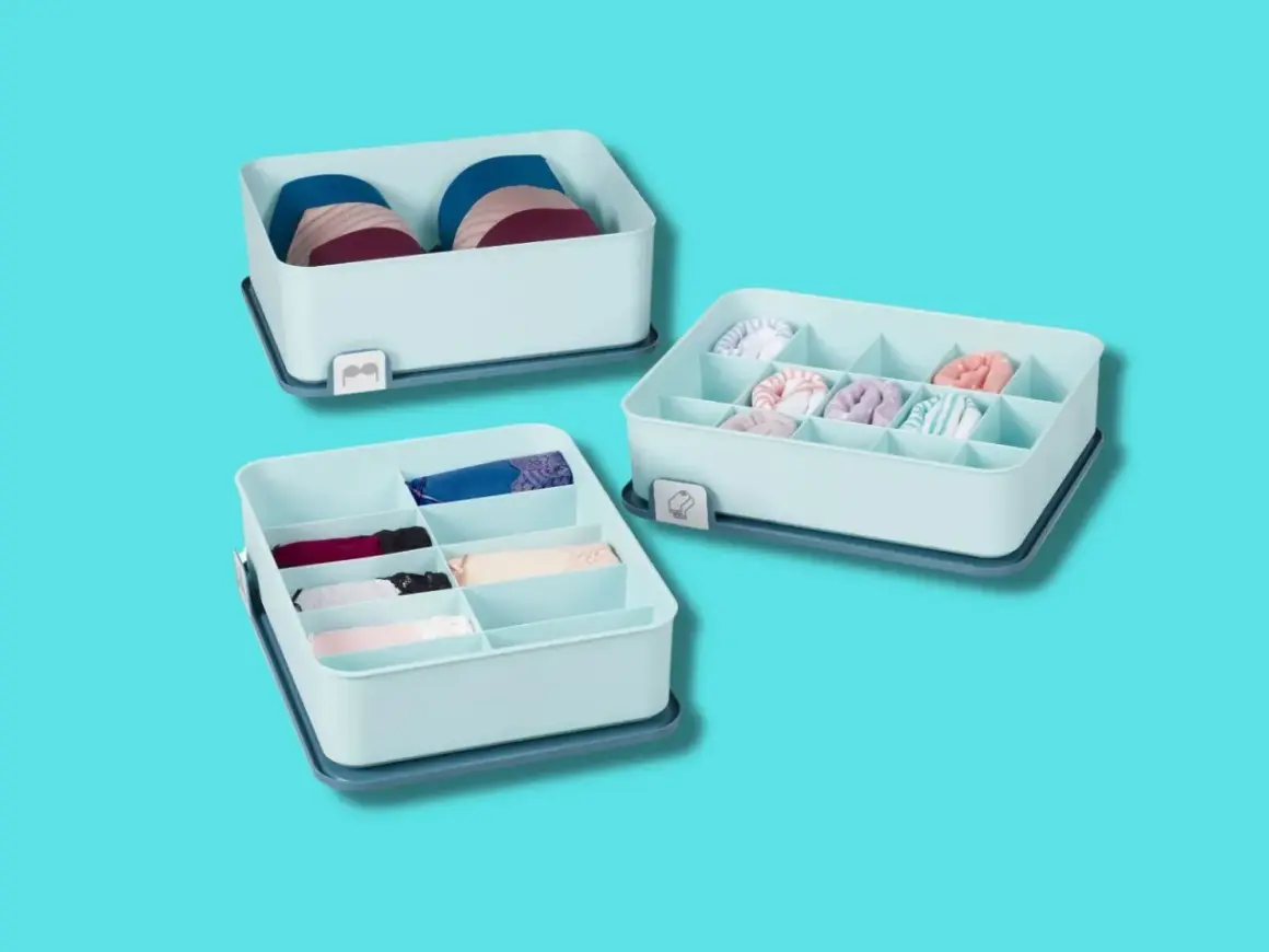Organizzatori per lingerie e calzini, perfetti per applicare il marie kondo metodo e mantenere l'ordine.