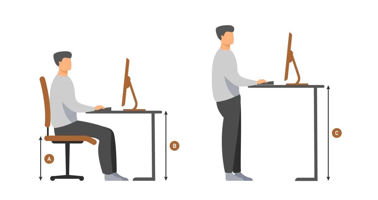 Altezza ideale della scrivania - misure e consigli ergonomici